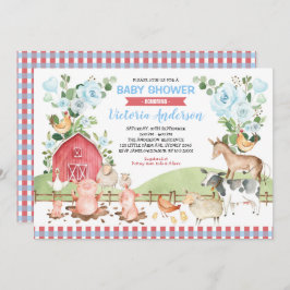 Convites Chá de fraldas de animais de criação de quintal ve