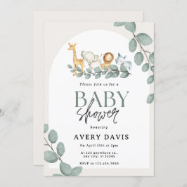 Convites Chá de fraldas de animais florestais