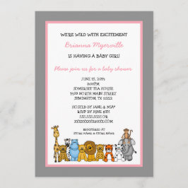 Convites Chá de fraldas de Animais Selvagens