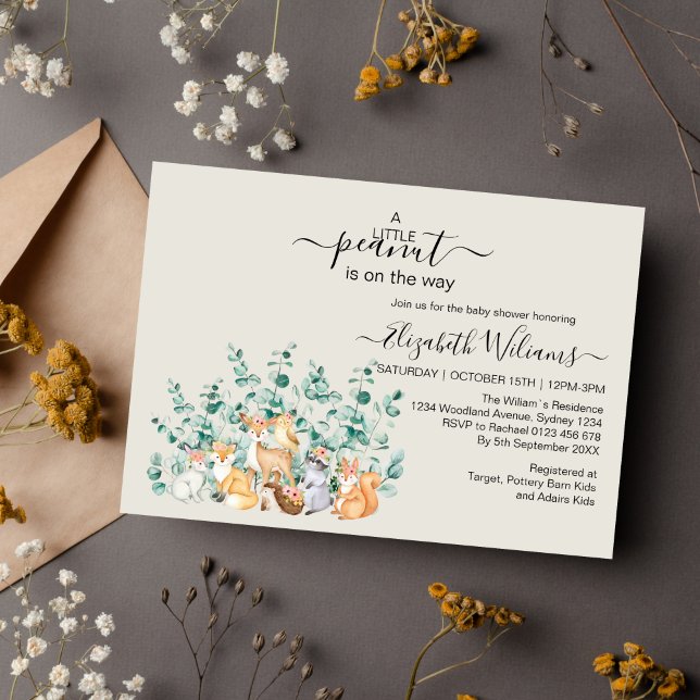 Convites Chá de fraldas de Animais Selvagens da Floresta de (Criador carregado)