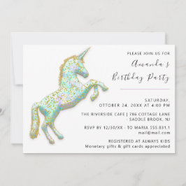 Convites Chá de fraldas de aniversário branco Dourado de Ca