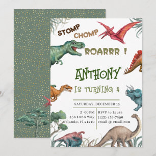 Convites Chá de fraldas de aniversário rugem do estômago mo