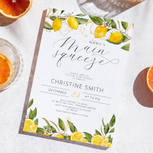 Convites Chá de fraldas de aperto principal da mamãe Lemon