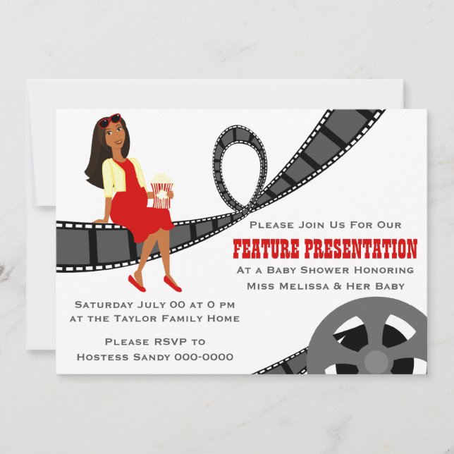 Convites Chá de fraldas de Apresentação de Recursos (Frente)