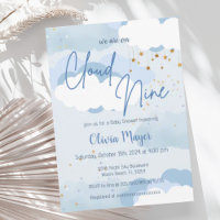 Chá de fraldas de Aquarela Azul na Nuvem Nine Boy