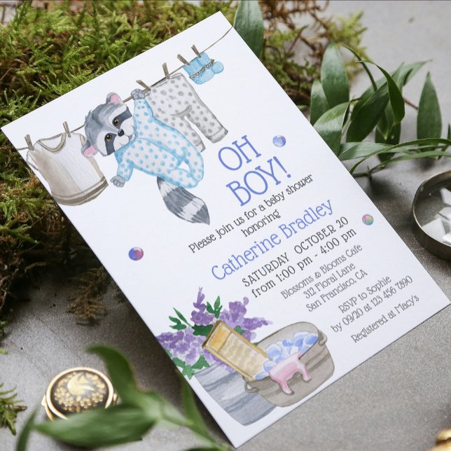 Convites Chá de fraldas de Aquarela Cachorro do Dia de Lava (Criador carregado)