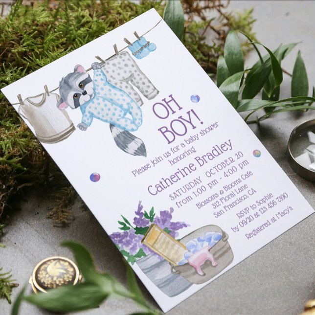 Convites Chá de fraldas de Aquarela Cachorro do Dia de Lava (Criador carregado)