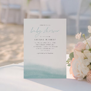 Convites Chá de fraldas de Aquarela Costeira das Marés