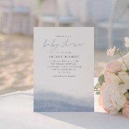 Convites Chá de fraldas De Aquarela Costeira Do Bei