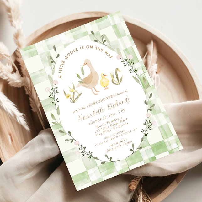 Convites Chá de fraldas de Aquarela de Ganso de Pequeno Bob (Criador carregado)