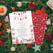 Chá de fraldas de Aquarela de Natal Feliz