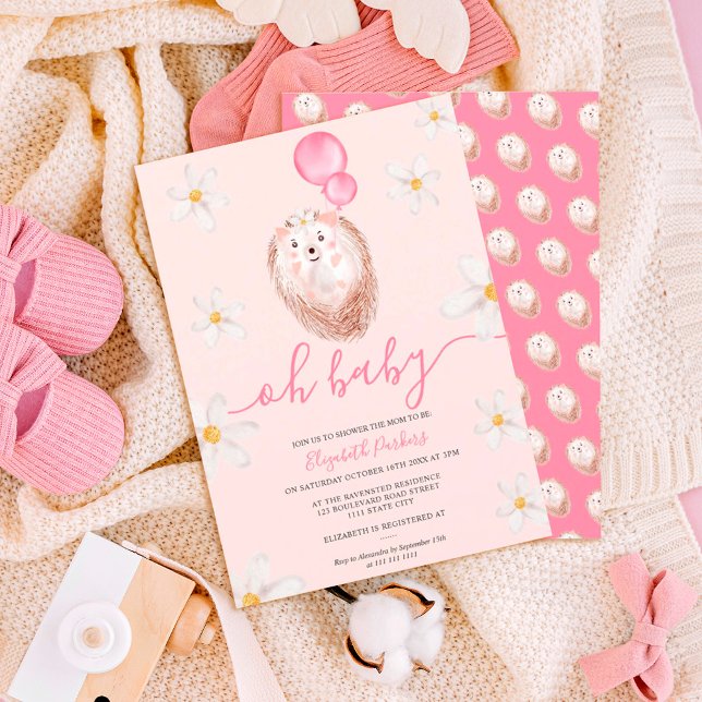 Convites Chá de fraldas de aquarela de ourivesaria-dourada (Criador carregado)