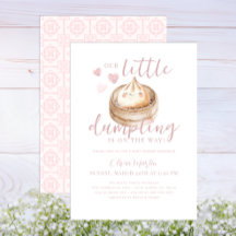 Chá de fraldas de Aquarela de Pequeno Dumpling Ros