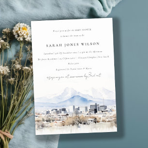 Convites Chá de fraldas de Aquarela de Utah, no lago de sal