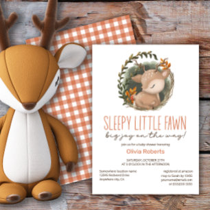 Convites Chá de fraldas de aquarela de veados-de-água