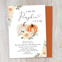 Chá de fraldas de Aquarela Floral Elegante Pumpkin