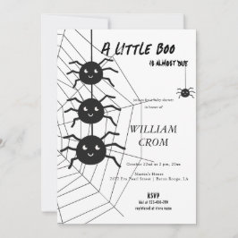 Convites Chá de fraldas De Aranha Branca E Preta Do Hallowe