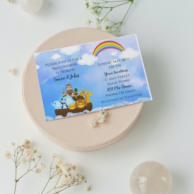 Convites Chá de fraldas de Arca de Noah (Criador carregado)