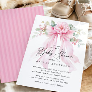 Convites Chá de fraldas de Arco Coquette Floral