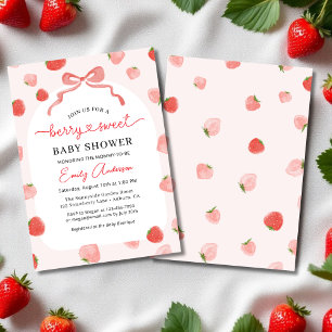 Convites Chá de fraldas de Arco Croquette de Strawberry Ber