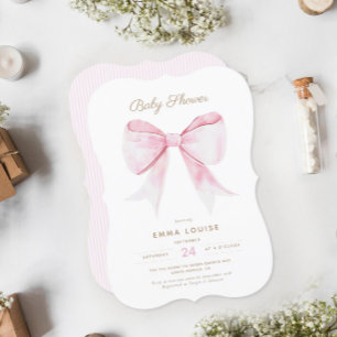Convites Chá de fraldas de Arco de Coquetes Rosa Elegante C