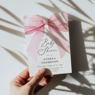 Convites Chá de fraldas de Arco de Coquetes Rosa Elegante C