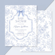 Chá de fraldas de arco de padrão floral branco azu