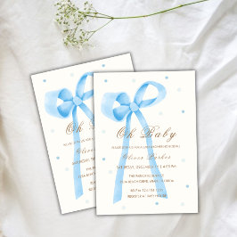 Convites Chá de fraldas de Arco Minimalista Blue Oh Baby
