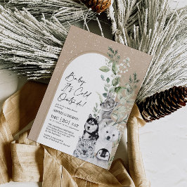 Convites Chá de fraldas de Arco Neve de Inverno