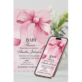 Convites Chá de fraldas de Arco rosa