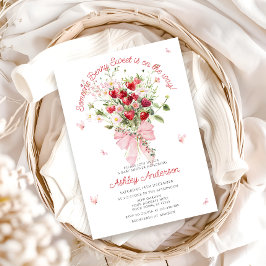 Convites Chá de fraldas de Arco rosa de Morango de Verão