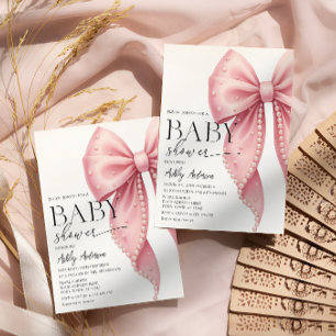 Convites Chá de fraldas de Arco Rosa Elegante