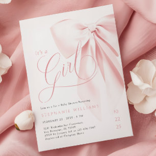 Convites Chá de fraldas de Arco Rosa Girly