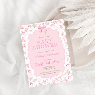 Convites Chá de fraldas de Arco Rosa Menino