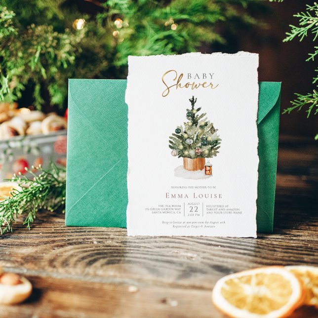 Convites Chá de fraldas de Árvore de Natal (Criador carregado)