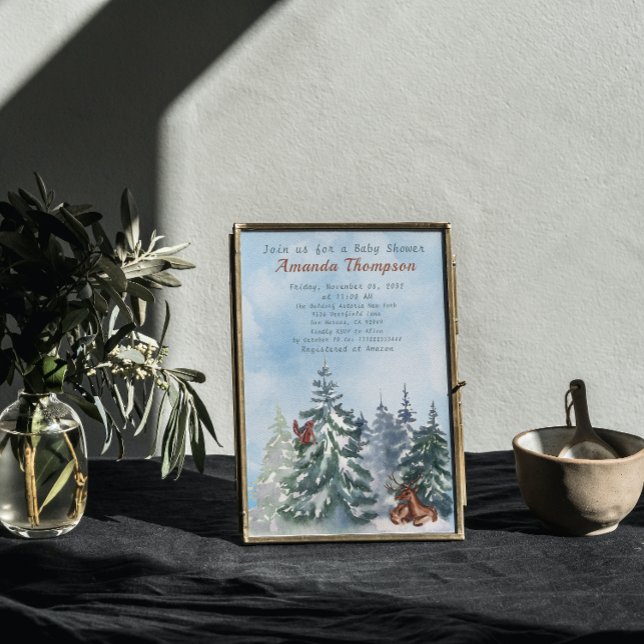 Convites Chá de fraldas de Aventura para Paisagem de Animai (Criador carregado)