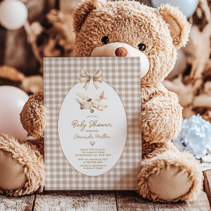 Convites Chá de fraldas de avião Boho