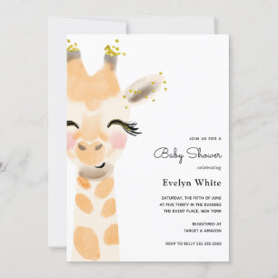 Convites Chá de fraldas de Baby Giraffe