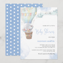 Chá de fraldas de Balão Azul do Elefante