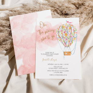 Convites Chá de fraldas de balão de ar quente