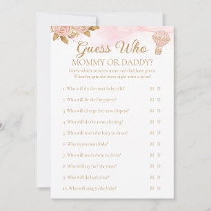 Convites Chá de fraldas De Balão De Ar Quente Adivinha Quem