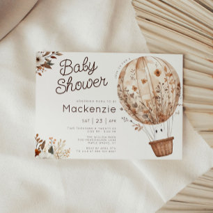 Convites Chá de fraldas de Balão de Ar Quente do Fantasma