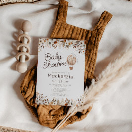 Convites Chá de fraldas de Balão de Ar Quente Floral