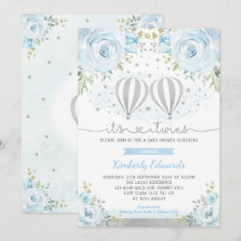 Convites Chá de fraldas de Balão de Ar Quente para Garotos 