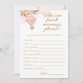 Convites Chá de fraldas De Balão De Ar Quente Termina A Fra