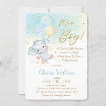 Chá de fraldas de Balões de Elefante Cute Whimsic