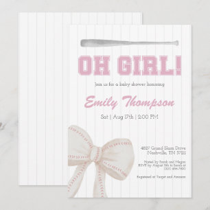 Convites Chá de fraldas de baseball