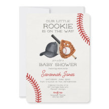 Chá de fraldas de baseball Little Rookie