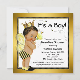 Convites Chá de fraldas de Bebê de Menino Étnico