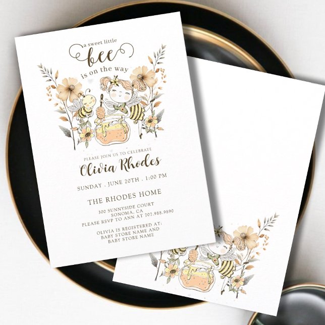 Convites Chá de fraldas De Bebê Doce (Criador carregado)